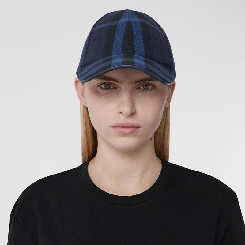Burberry Check Wool Cashmere Baseball Cap outlook