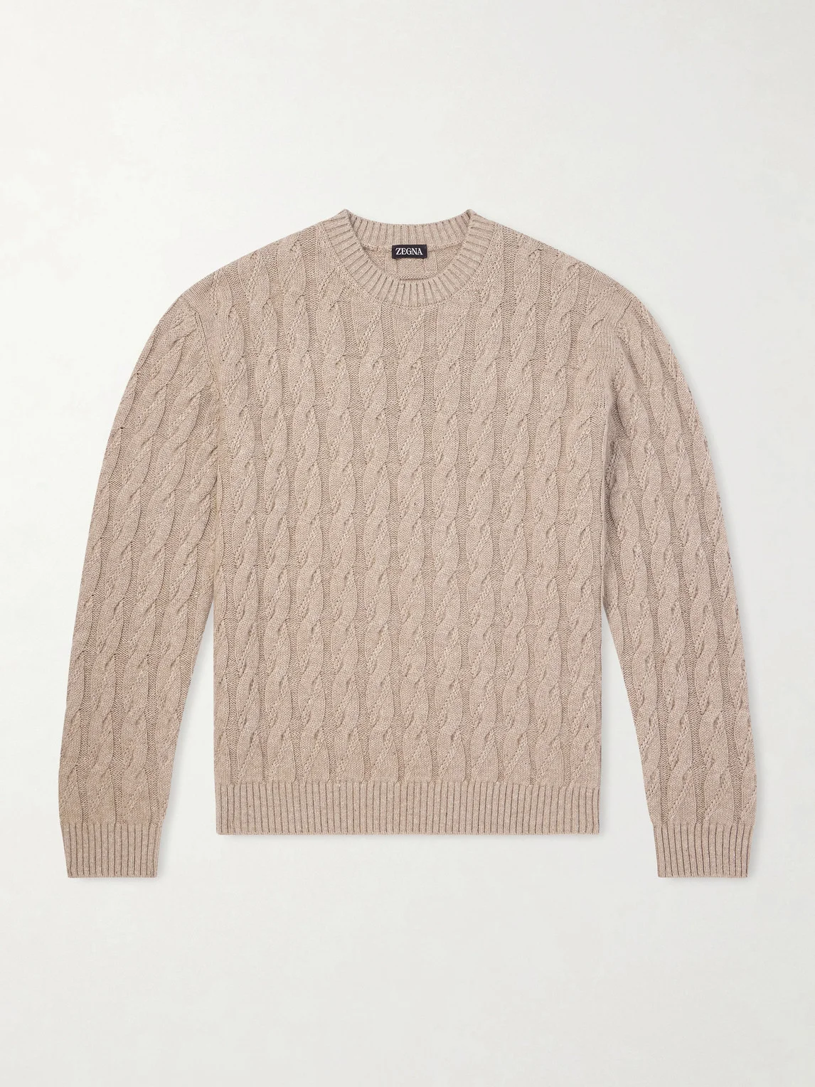 Cable-Knit Linen, Cashmere and Silk-Blend Sweater - 1