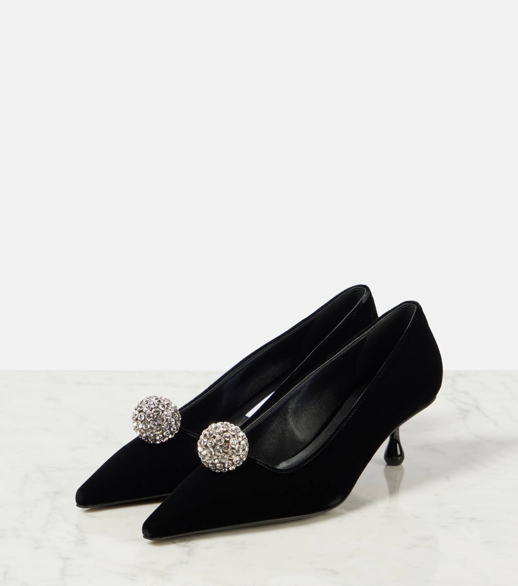 Orb 50 embellished velvet pumps - 4