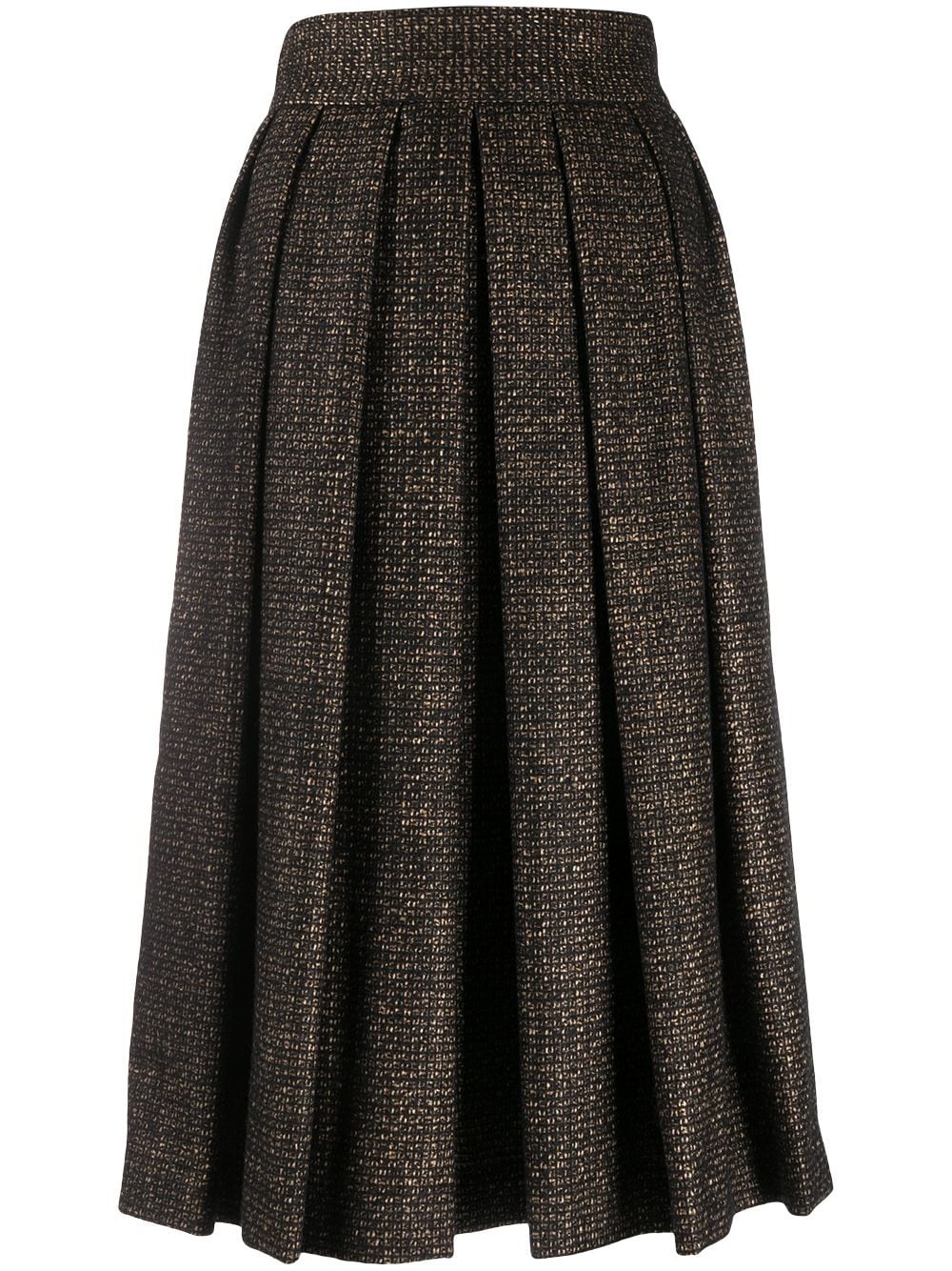 micro tweed pleated skirt - 1