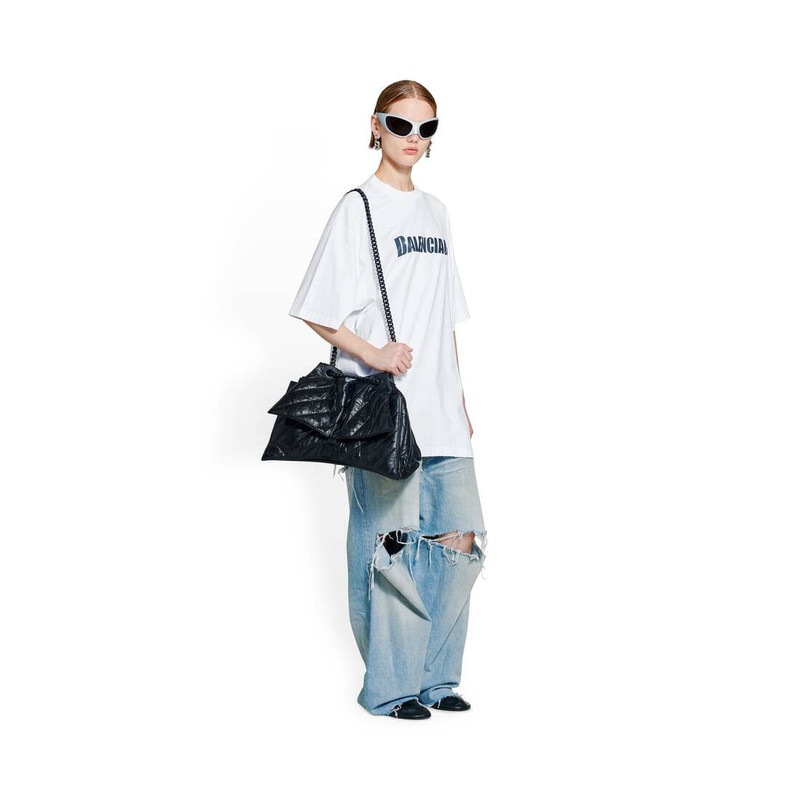 BALENCIAGA crush medium chain bag quilted outlook