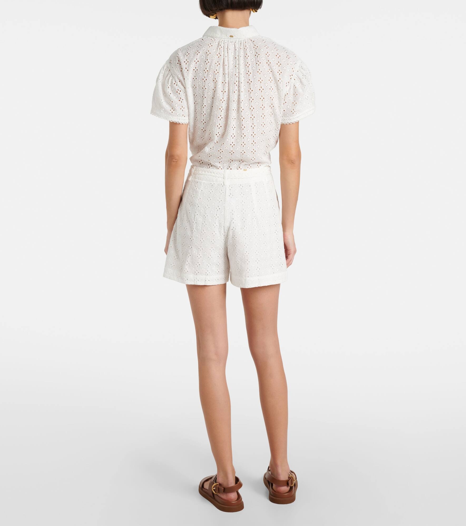 Chantal broderie anglaise cotton shorts - 3
