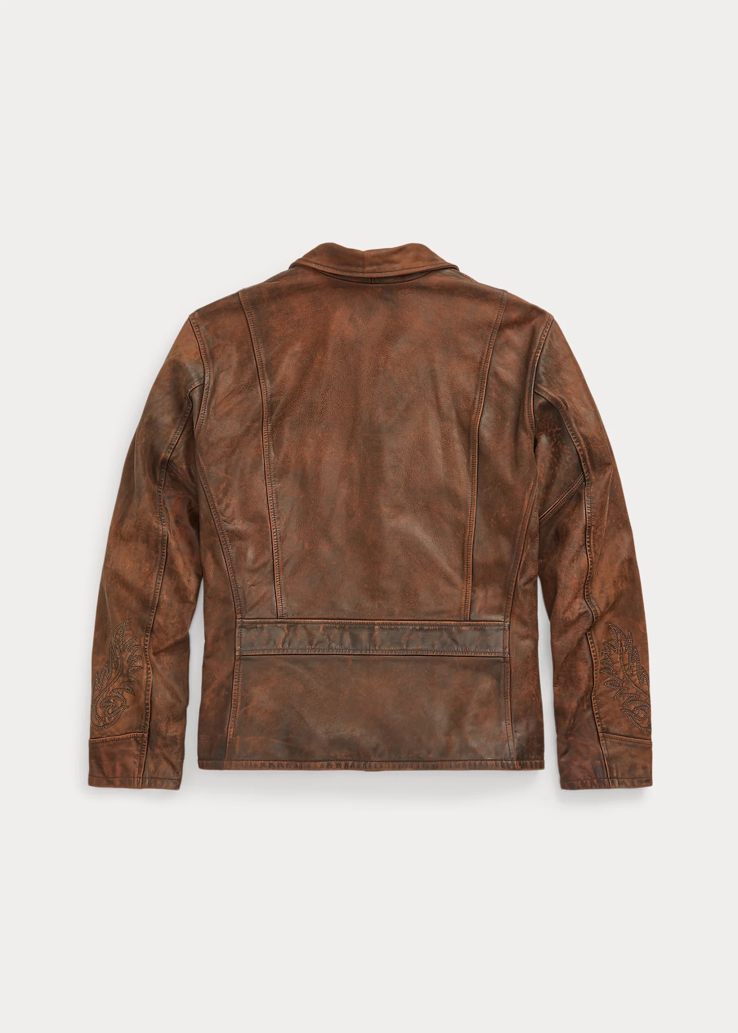 Embroidered Leather Jacket - 2