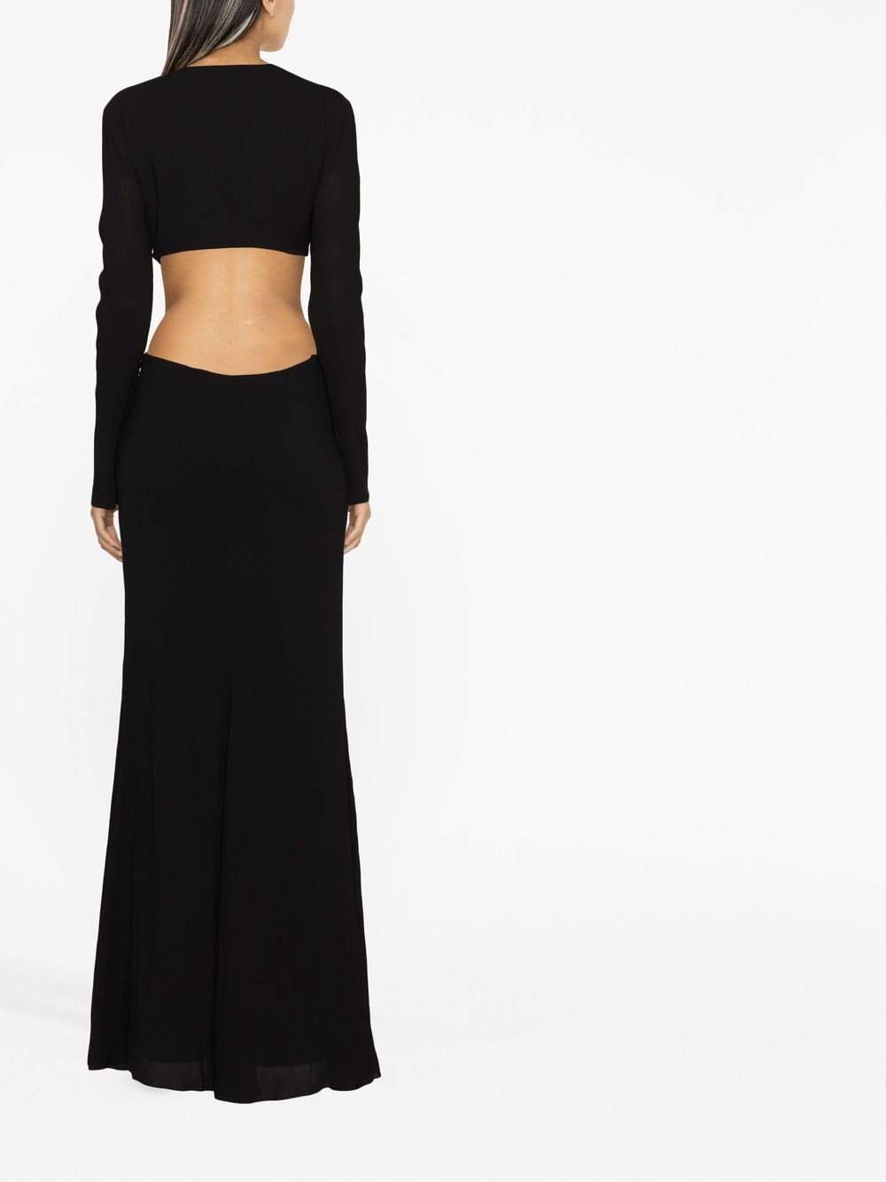 cut-out V-neck dress - 4