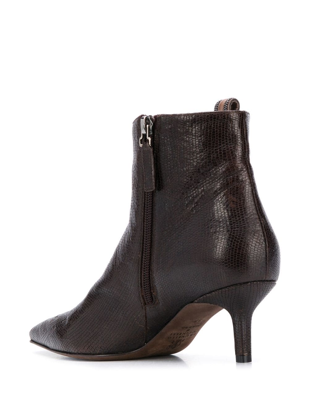 crocodile-effect pointed boots - 3