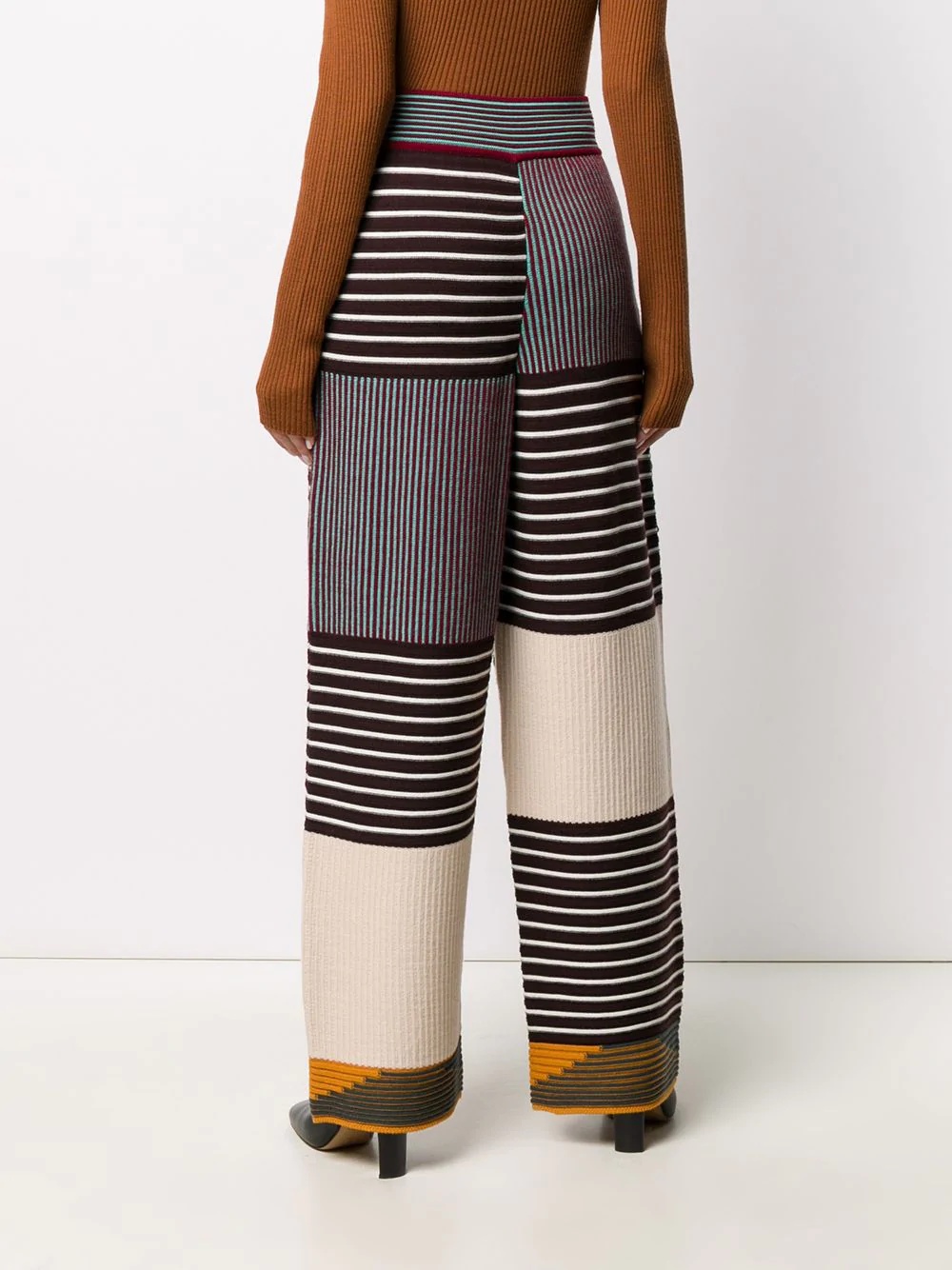 high-waisted striped trousers - 4