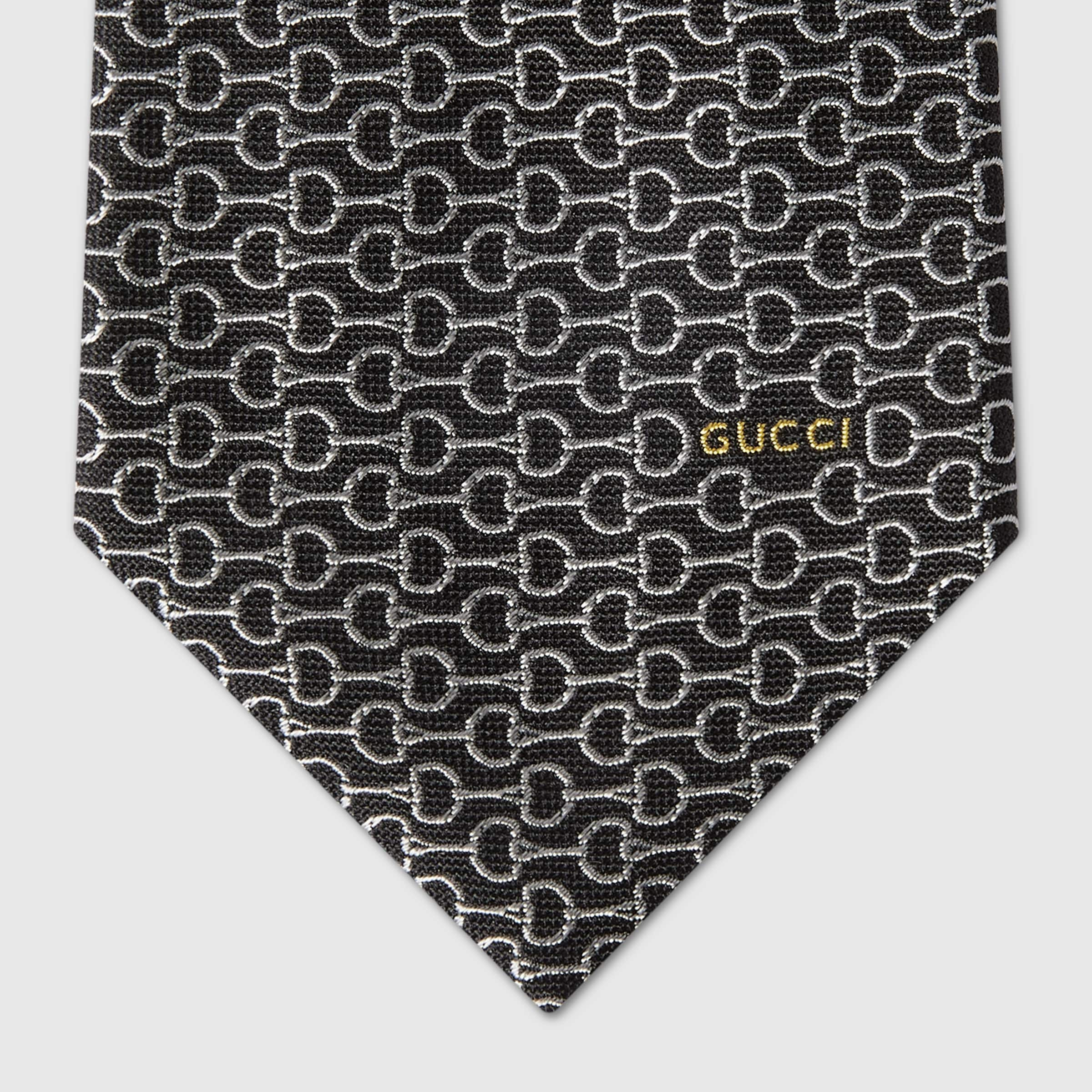 Horsebit silk jacquard tie - 4