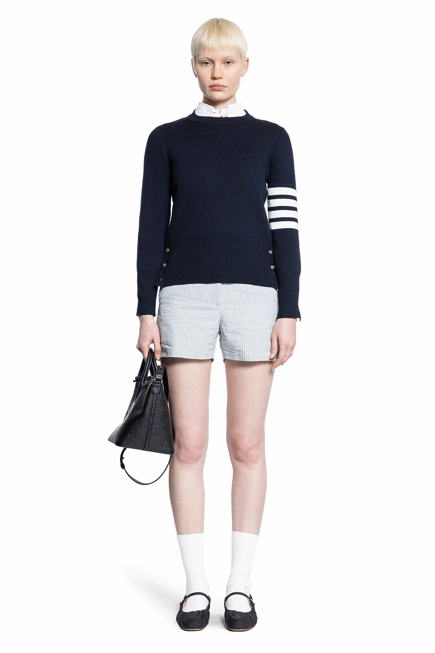 THOM BROWNE WOMAN BLUE KNITWEAR - 4