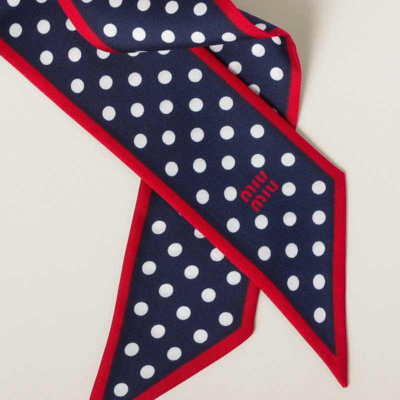 Miu Miu Printed twill scarf outlook