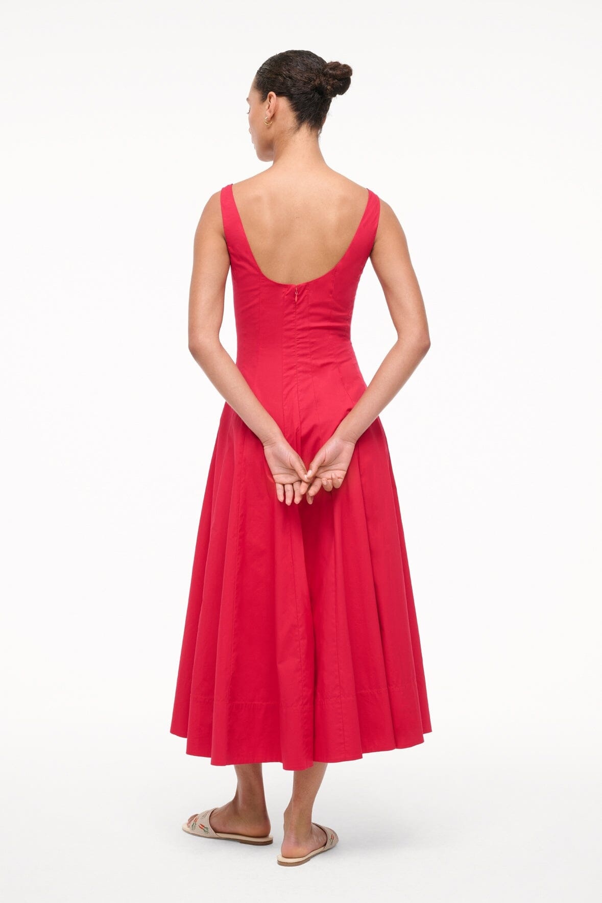 STAUD WELLS DRESS CHERRY - 4