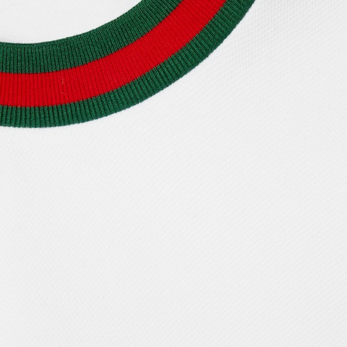 Cotton piquet sweatshirt with Web - 6