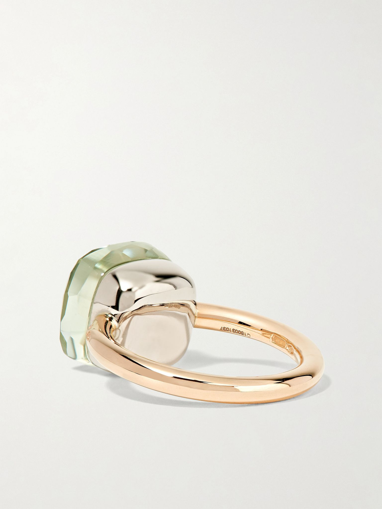 Nudo Maxi 18-karat rose gold prasiolite ring Light green - 3
