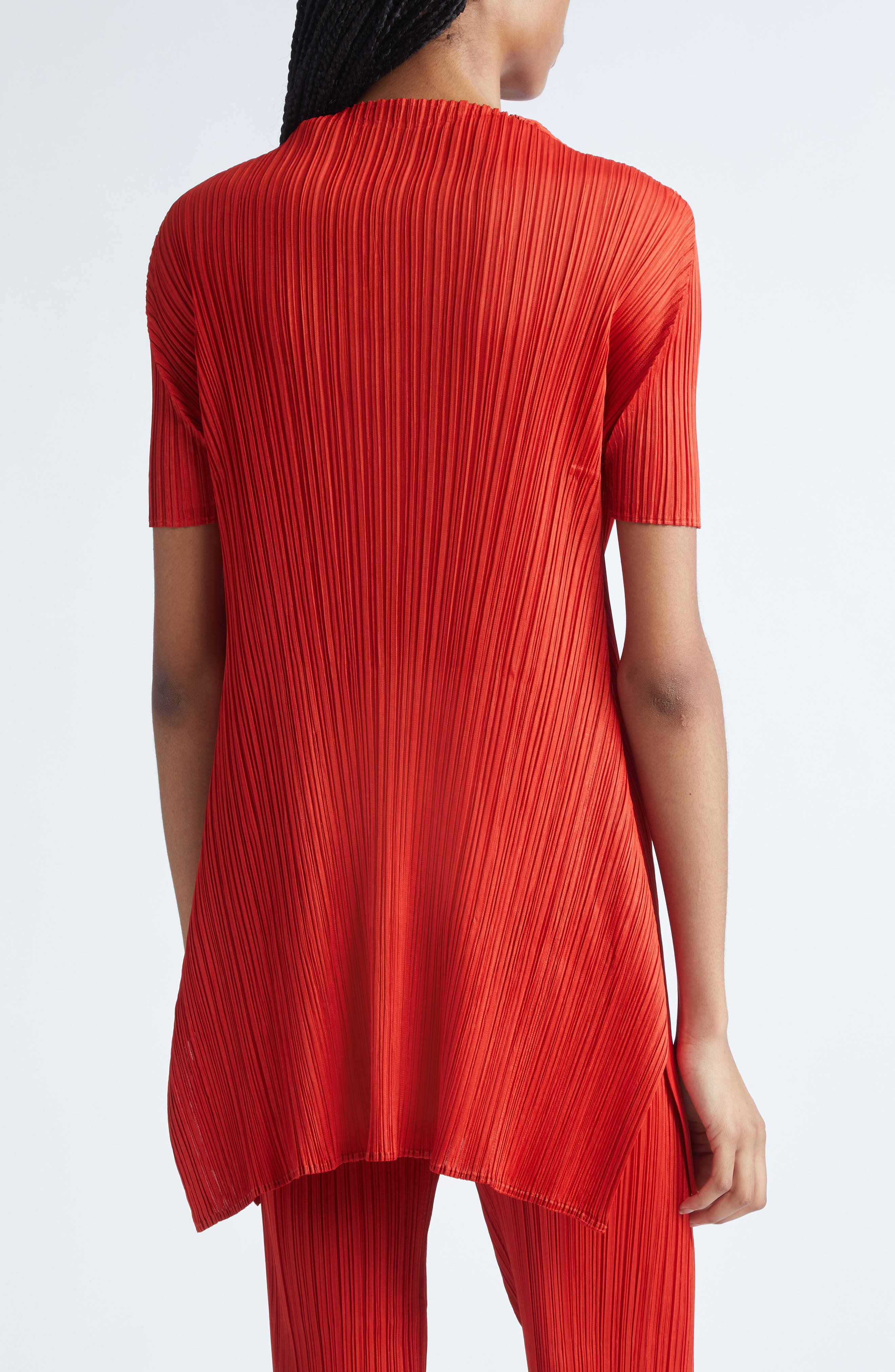 Pleats Please Issey Miyake Monthly Colors July Pleated Tunic in Bright Red at Nordstrom - 3