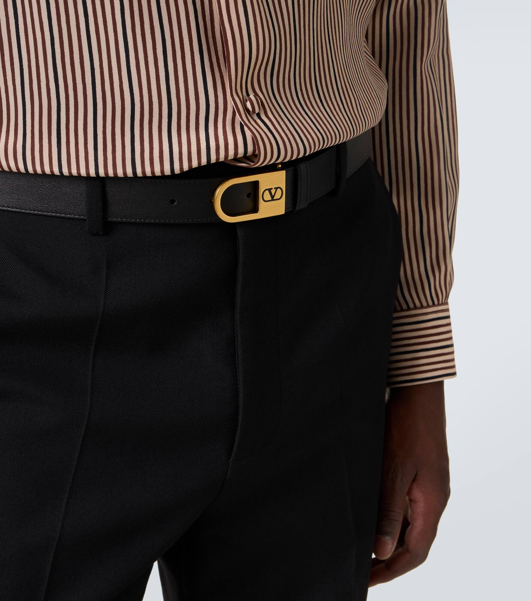 VLogo leather belt - 3