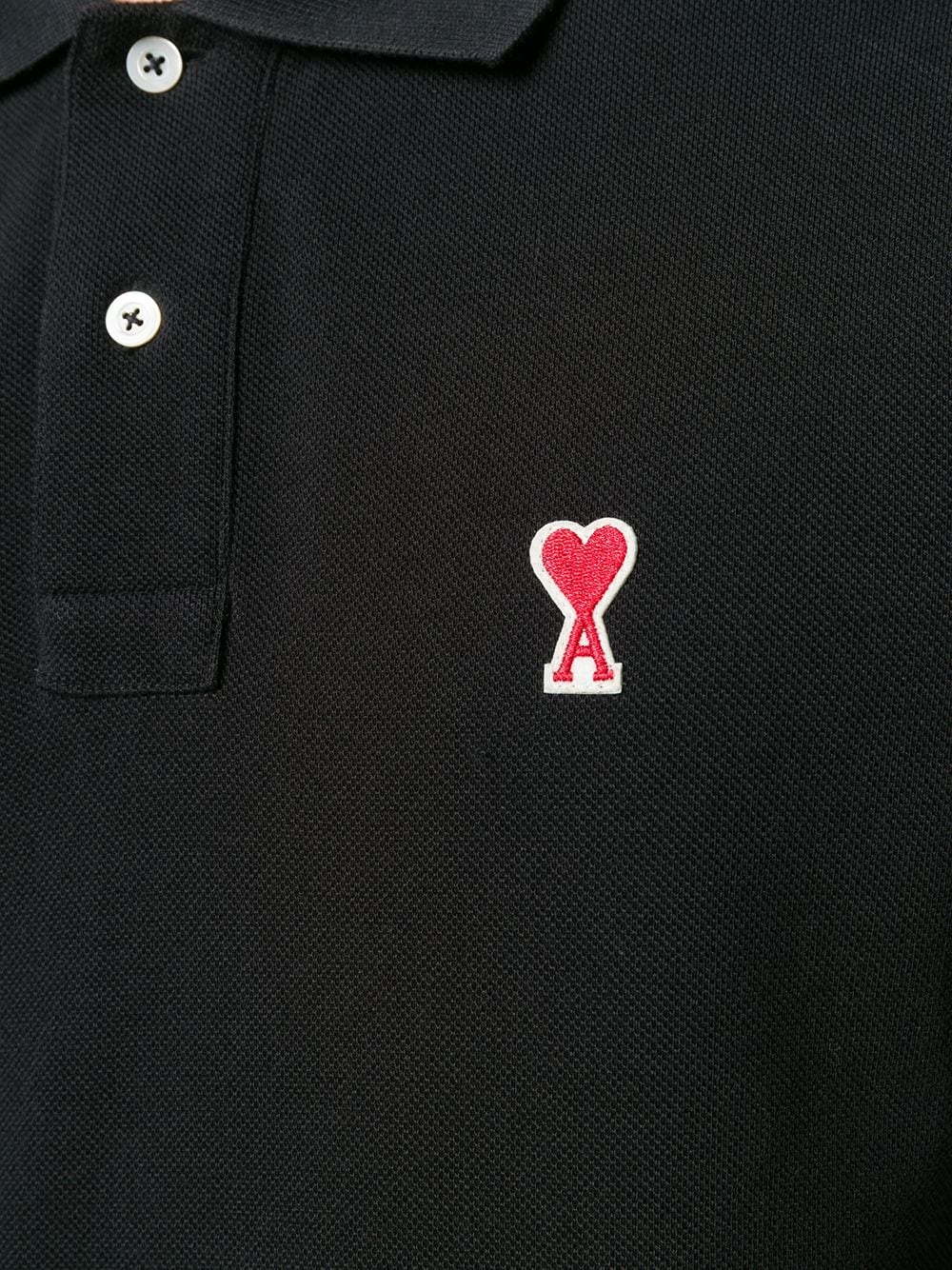 Men Short Sleeve Polo Shirt With Red Ami De Coeur Patch - 5