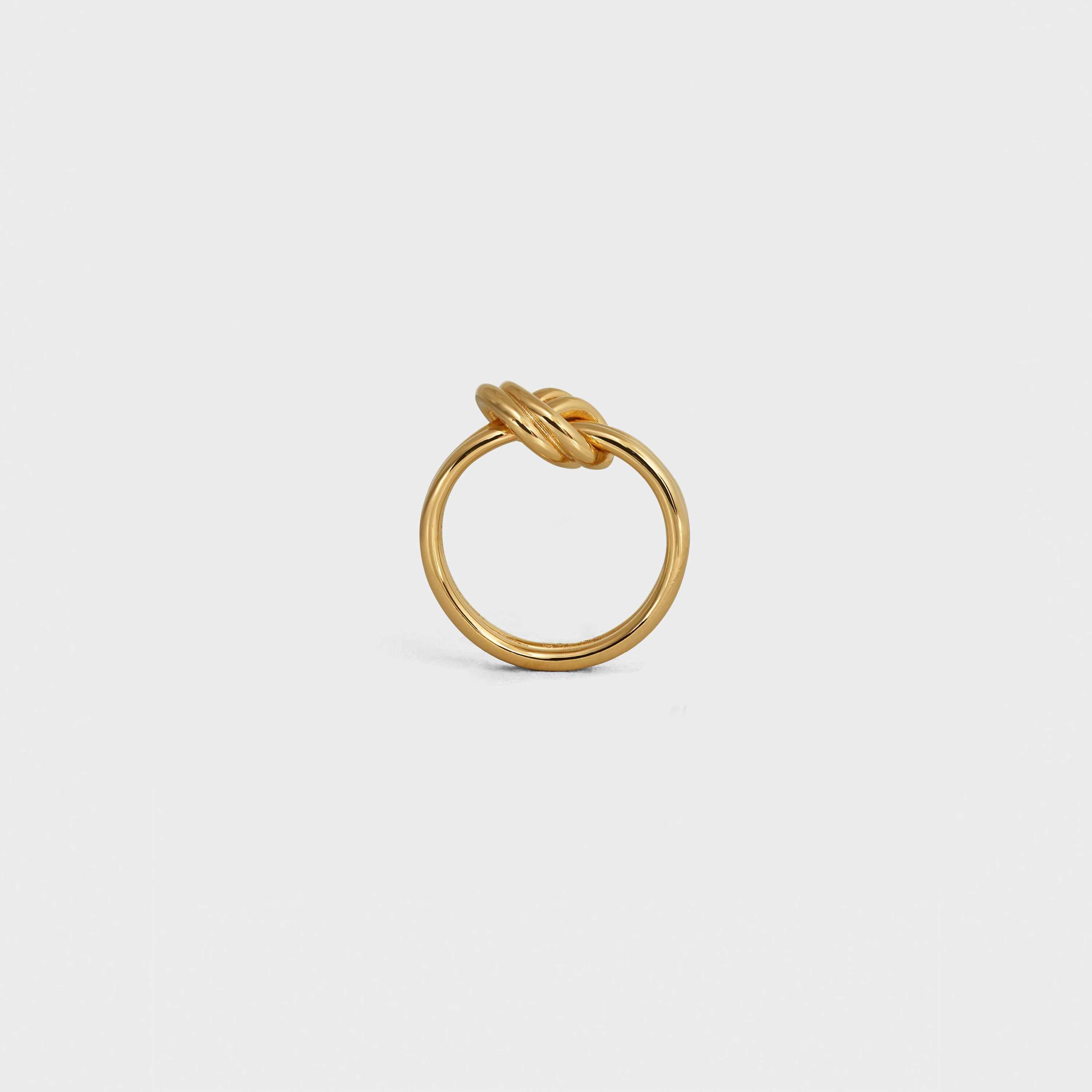 Knot Double Ring in Brass with Gold finish - 1