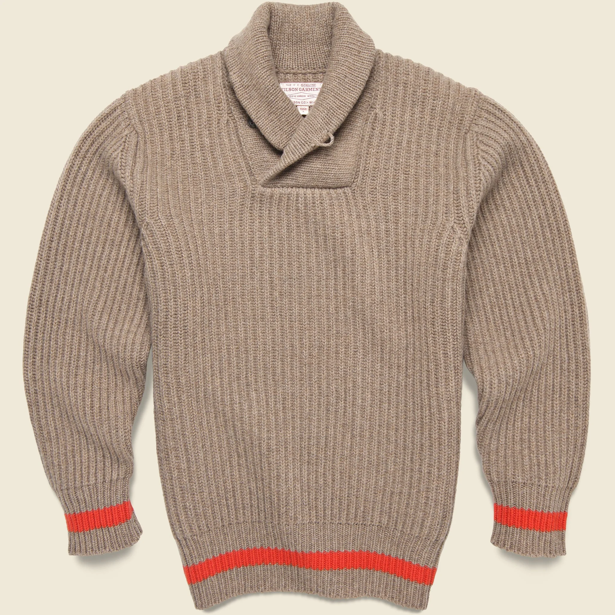 Bristol Shawl Neck Sweater - Oatmeal - 1