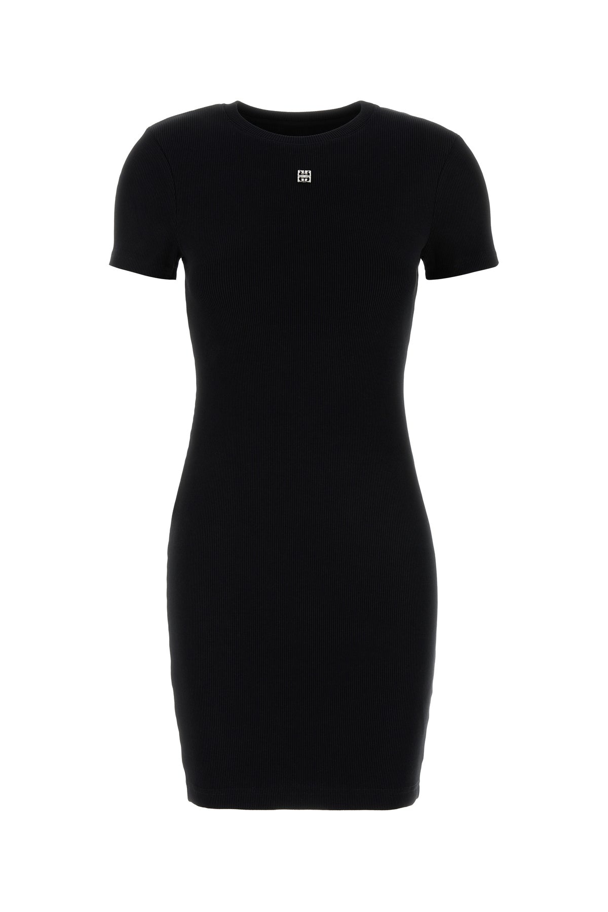 Black stretch cotton dress - 1