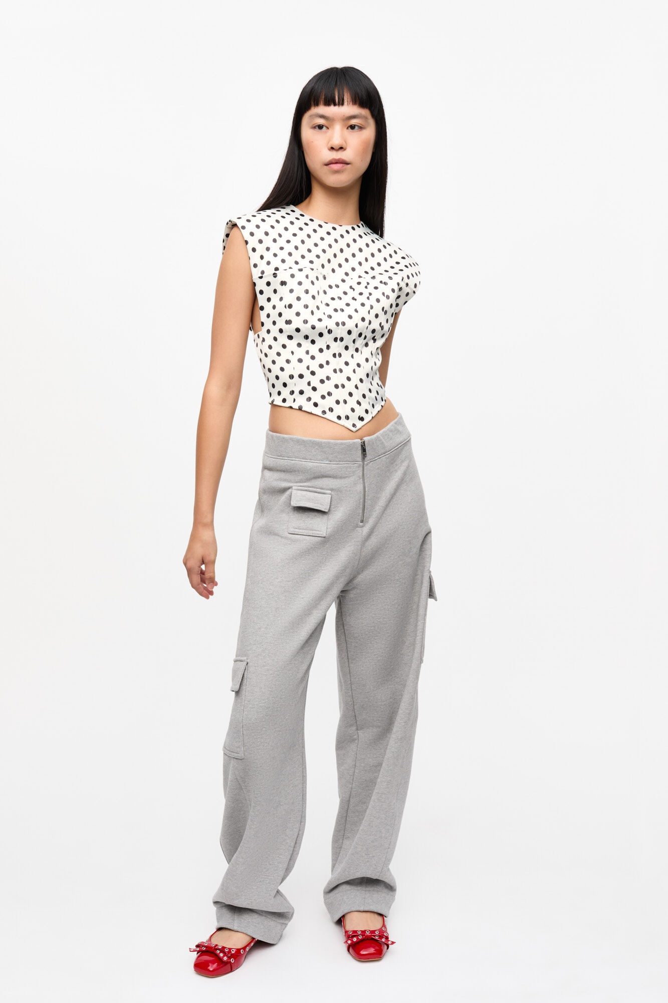 POLKA-DOT SATIN CORSET BLOUSE - 4
