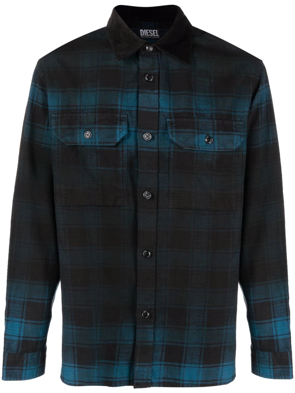 check-print flannel shirt - 1