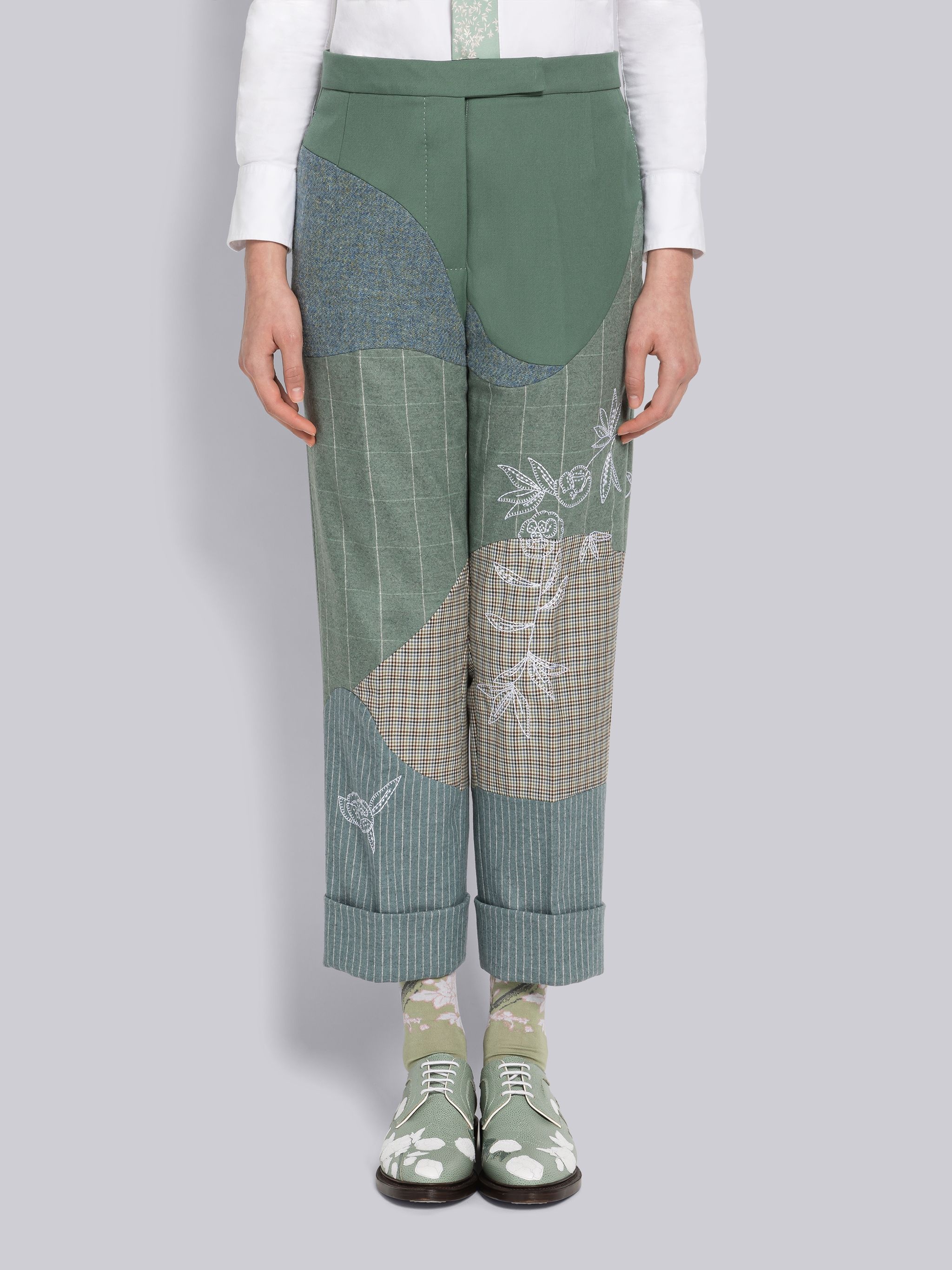 Patchwork School Uniform Twill Backstrap Trouser - 1