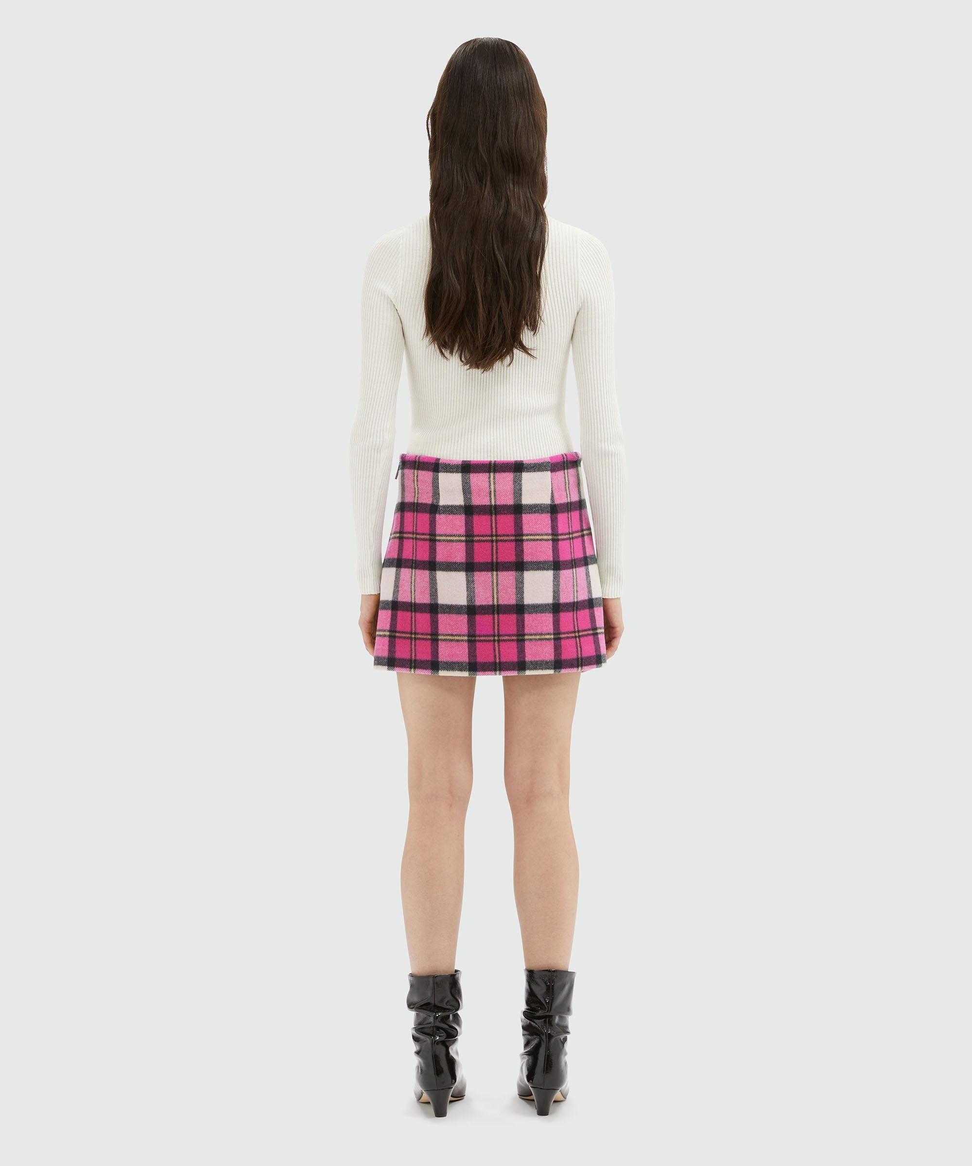 Maxi check woolen cloth miniskirt - 3