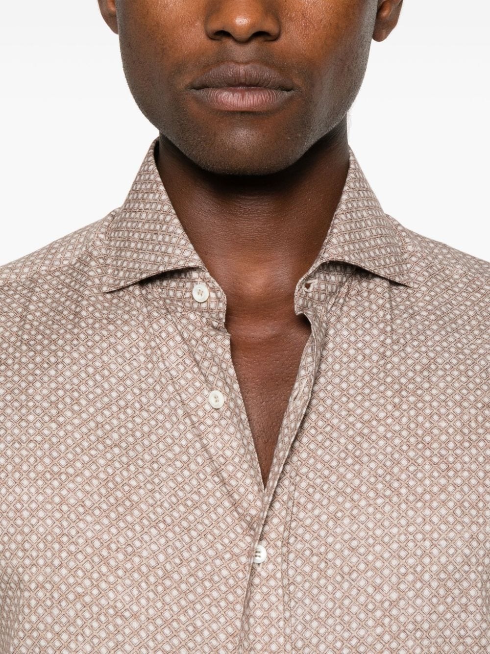 geometric-print cotton shirt - 5