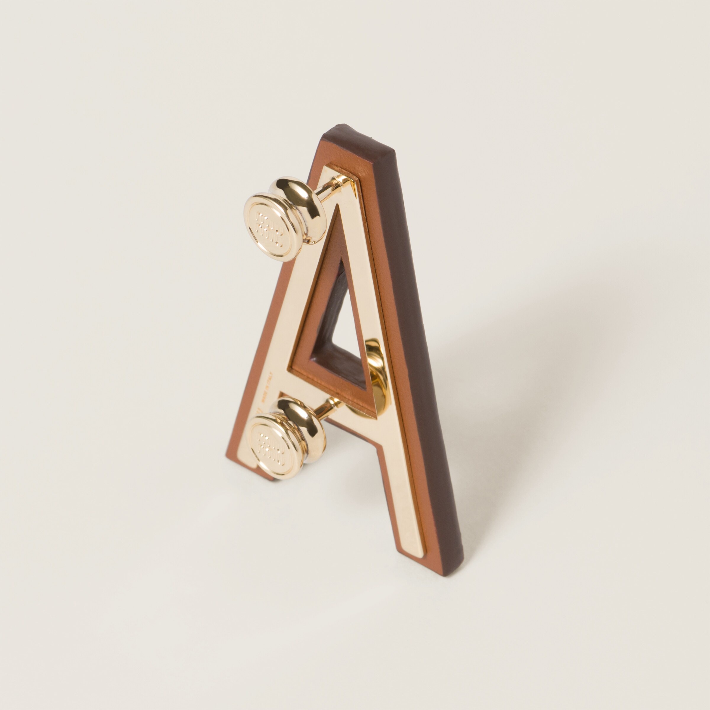 Leather and metal brooch - 2