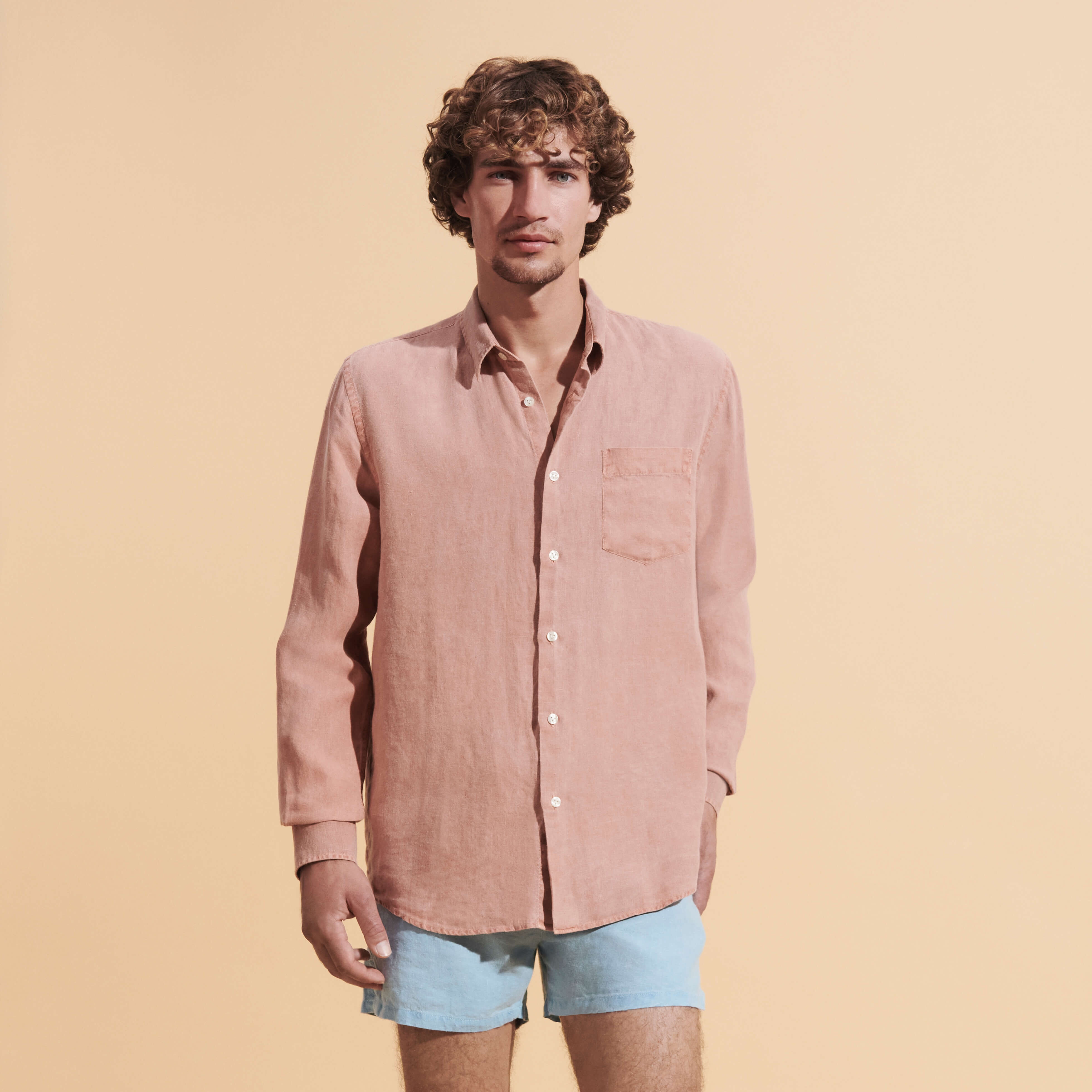 Men Linen Shirt Solid - 3