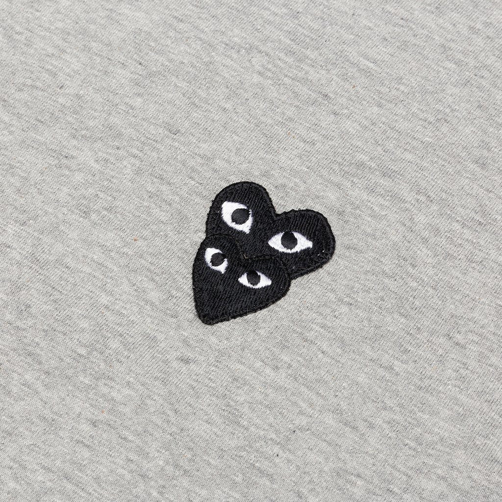 COMME DES GARCONS PLAY STACKED HEART L/S T-SHIRT - GREY - 3