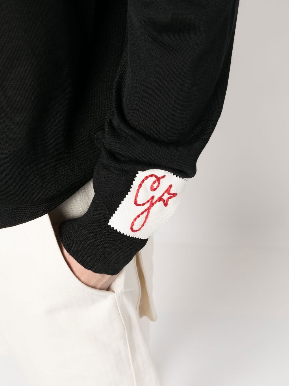 long-sleeve knitted polo shirt - 5