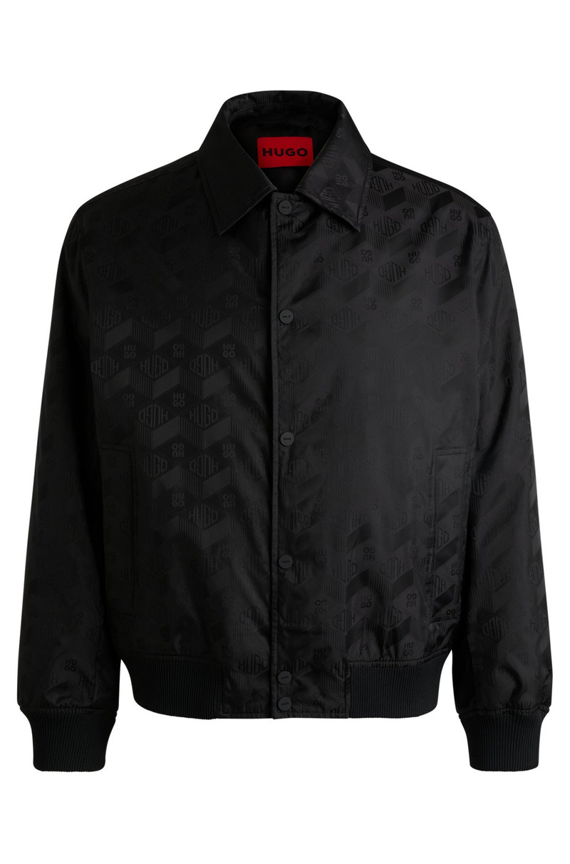 RELAXED-FIT BOMBER JACKET WITH GEOMETRIC-LOGO JACQUARD 1