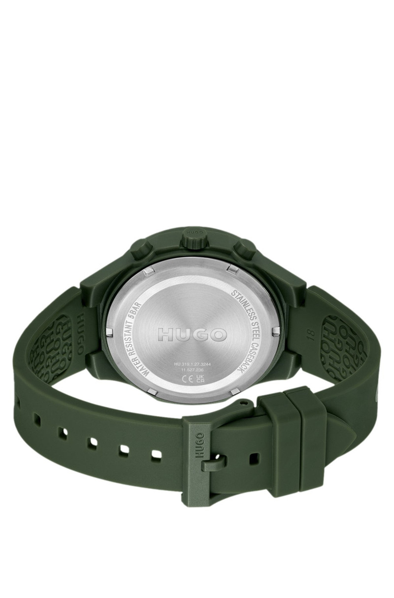 GREEN WATCH WITH SILICONE LOGO STRAP 3