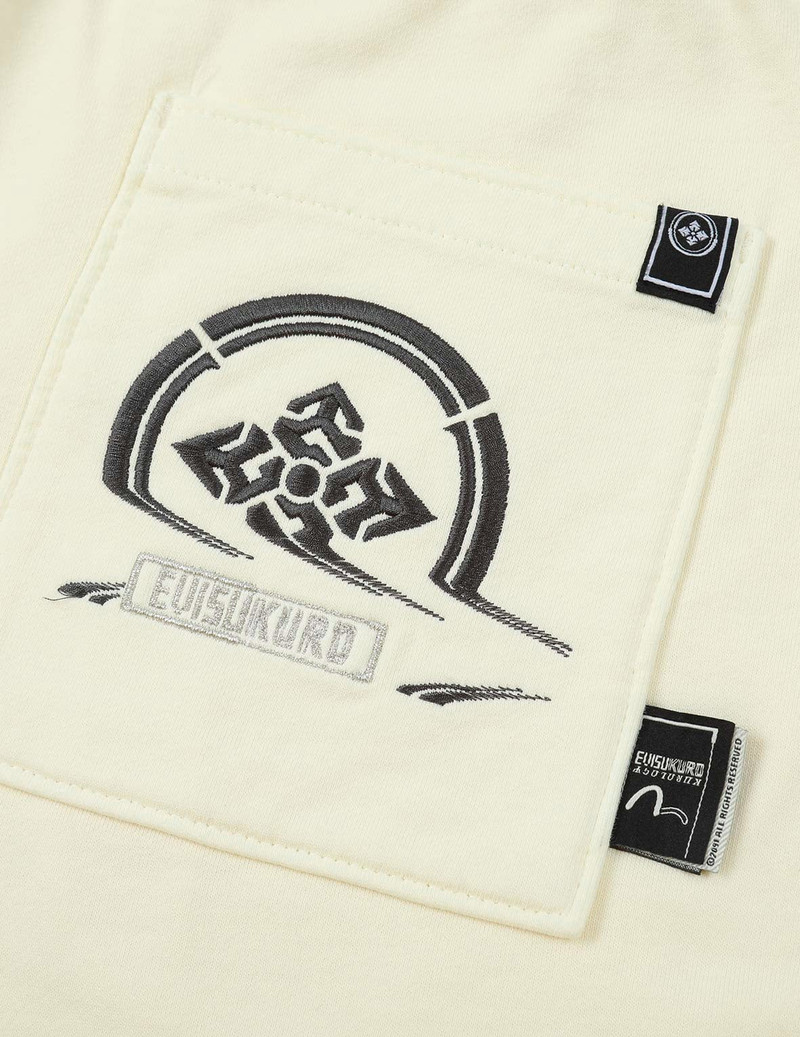 Distorted Kamon Embroidery Sweat Shorts 7