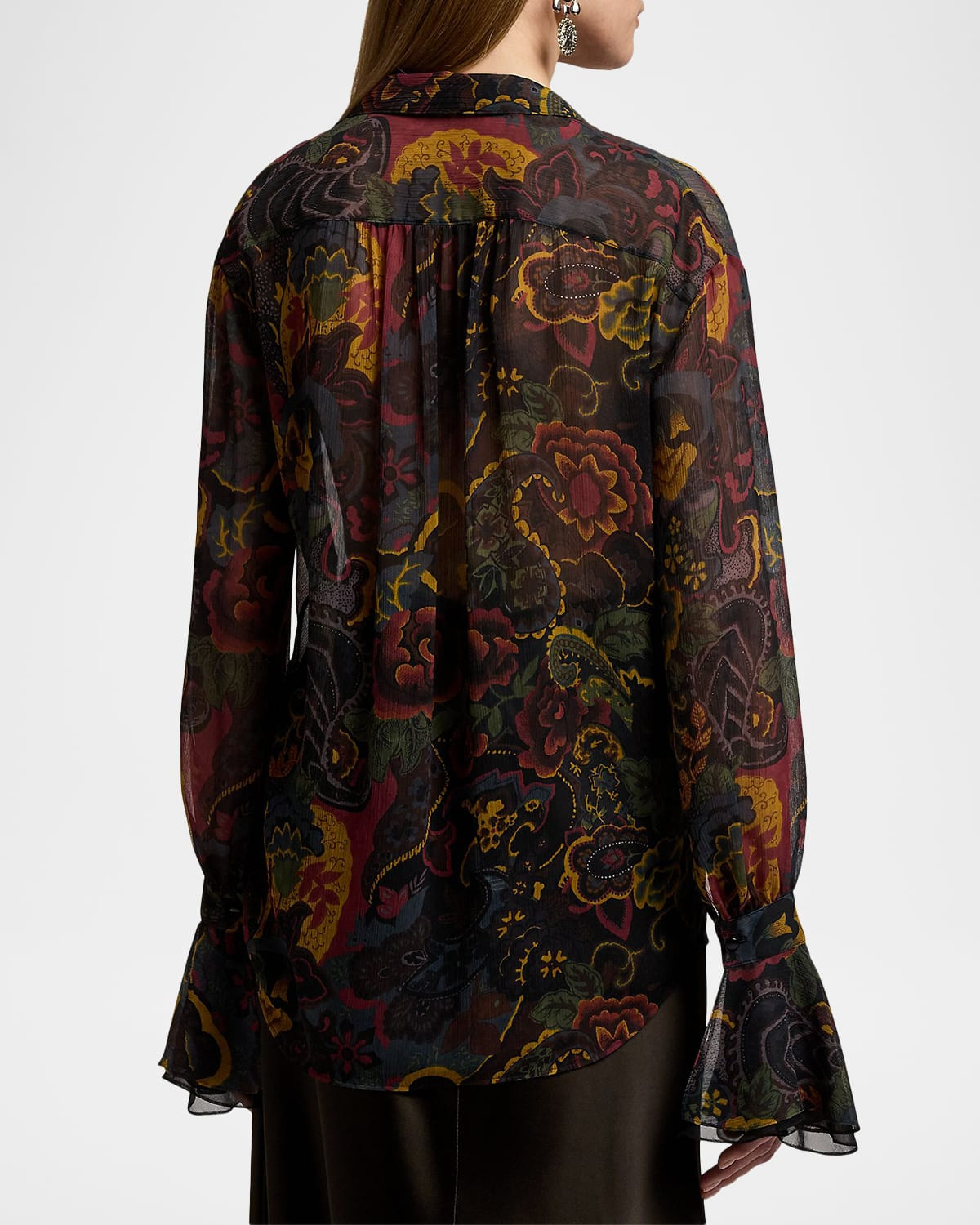 Jolie Ruffle Crinkle Chiffon Blouse - 3