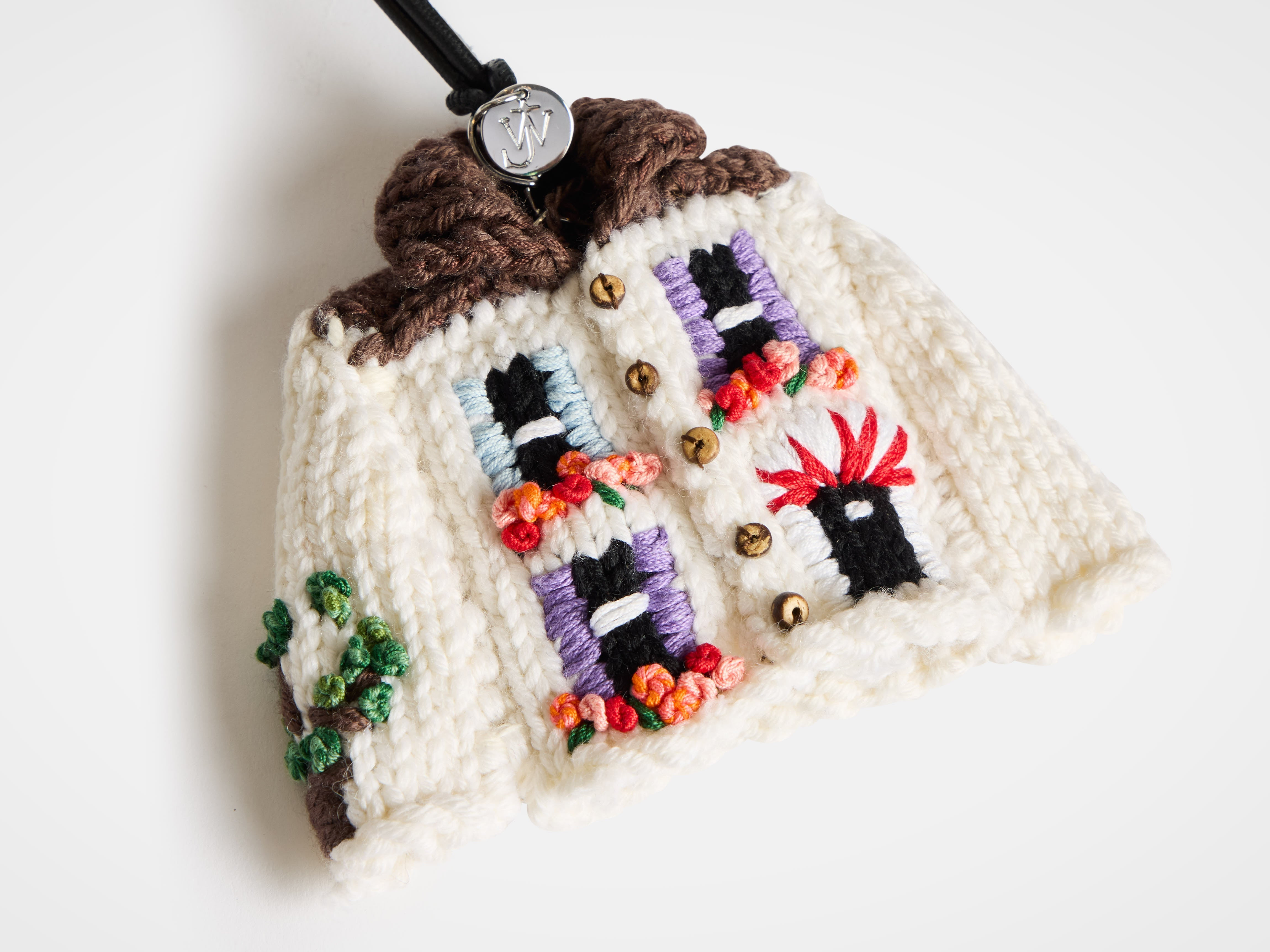 KNITTED HOUSE CARDIGAN CHARM IN WHITE - 4