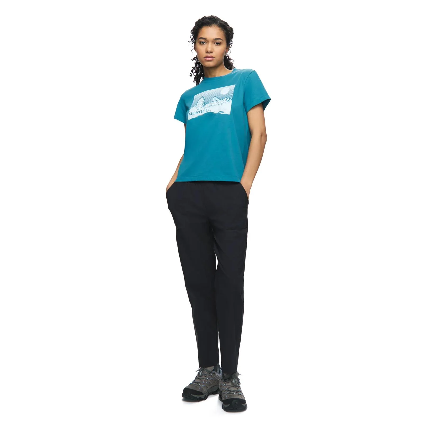 Women's Stripe Landscape Graphic Crew Tee - 1