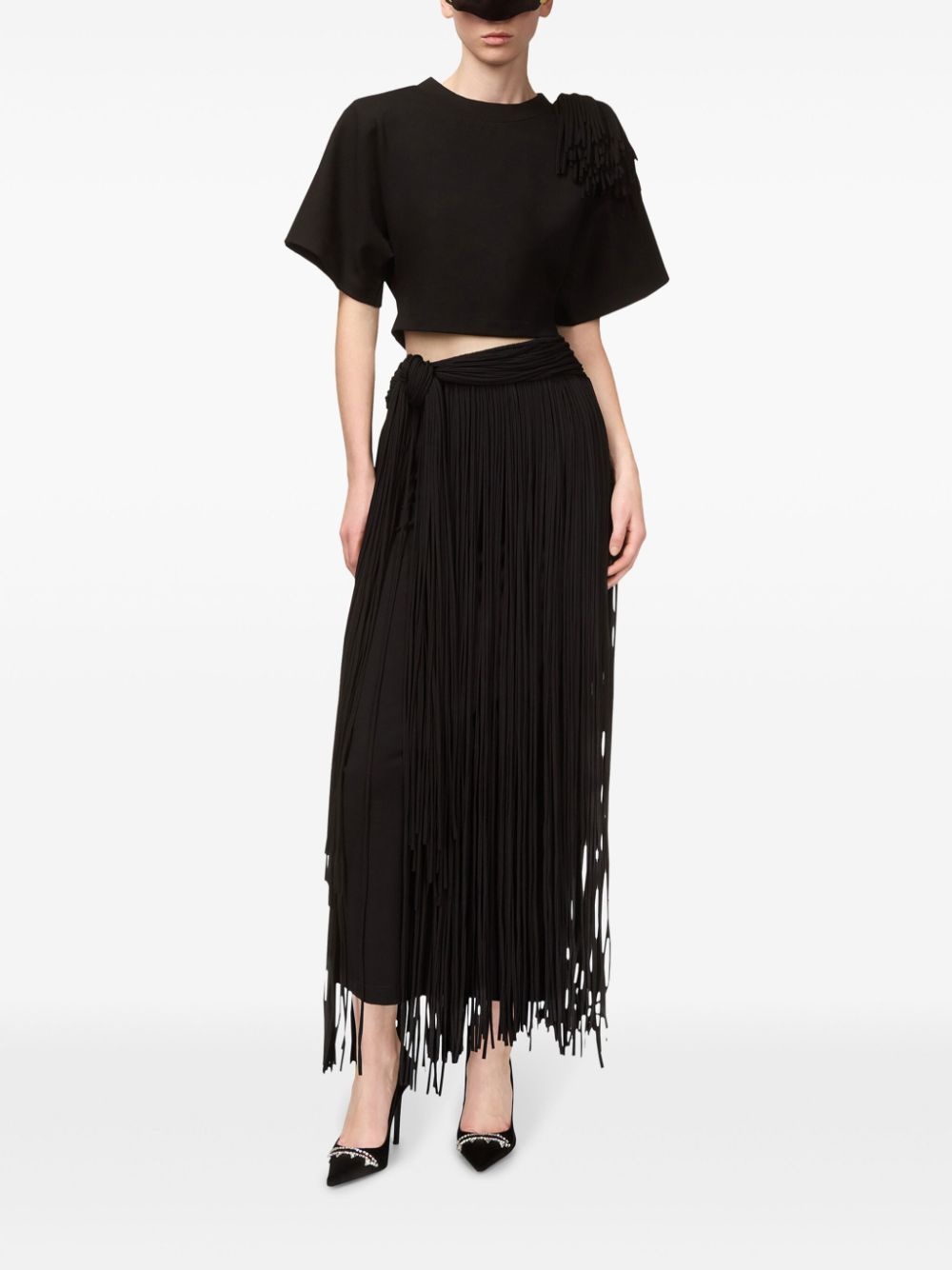 fringed midi skirt - 2