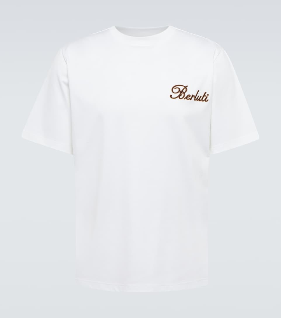 ◆関税込◆【Berluti】embroidered cotton jersey T-shirt Berluti Embroidered cotton T-shirt | REVERSIBLE