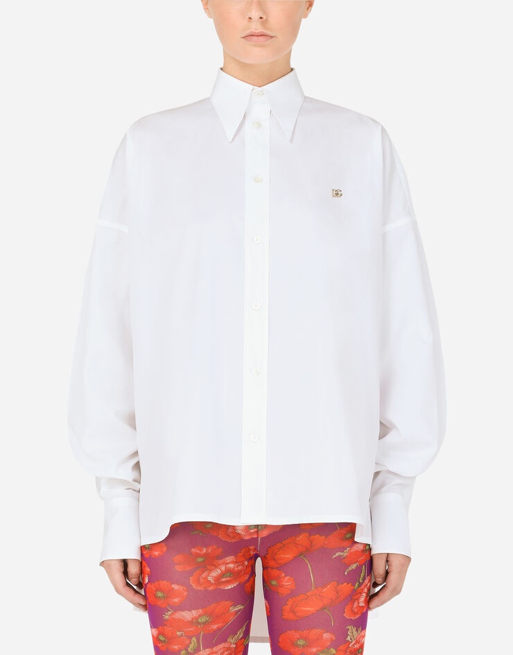 Cotton shirt with DG logo - 1