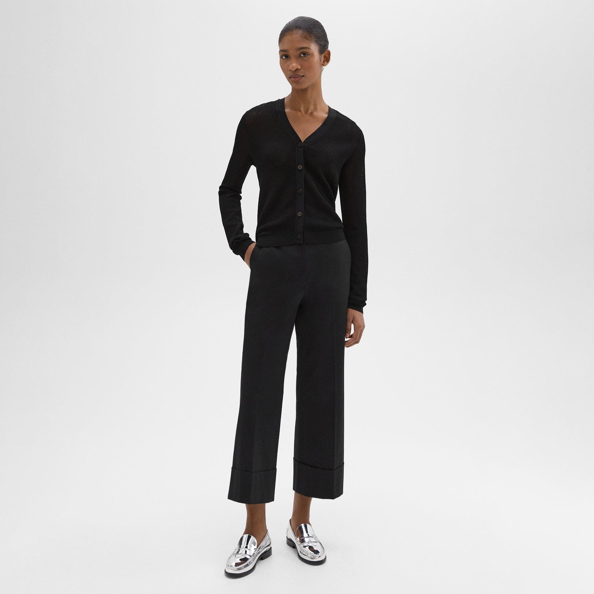 Pointelle Cardigan in Crepe Knit - 6
