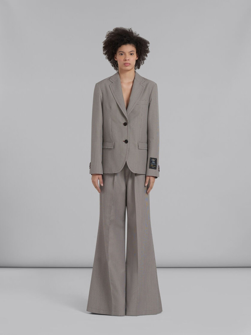 Marni GREY AND RED HOUNDSTOOTH CHECK WOOL JACKET outlook