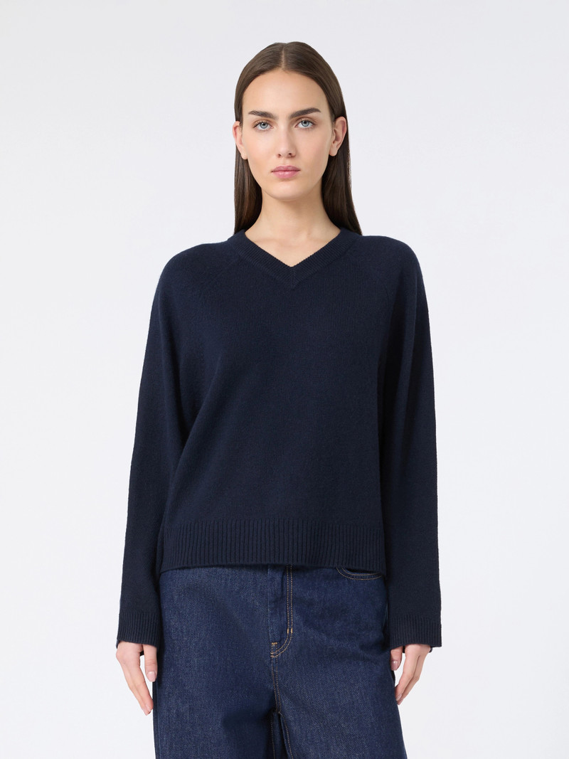 CENTRO Cashmere V-neck sweater - NAVY 3