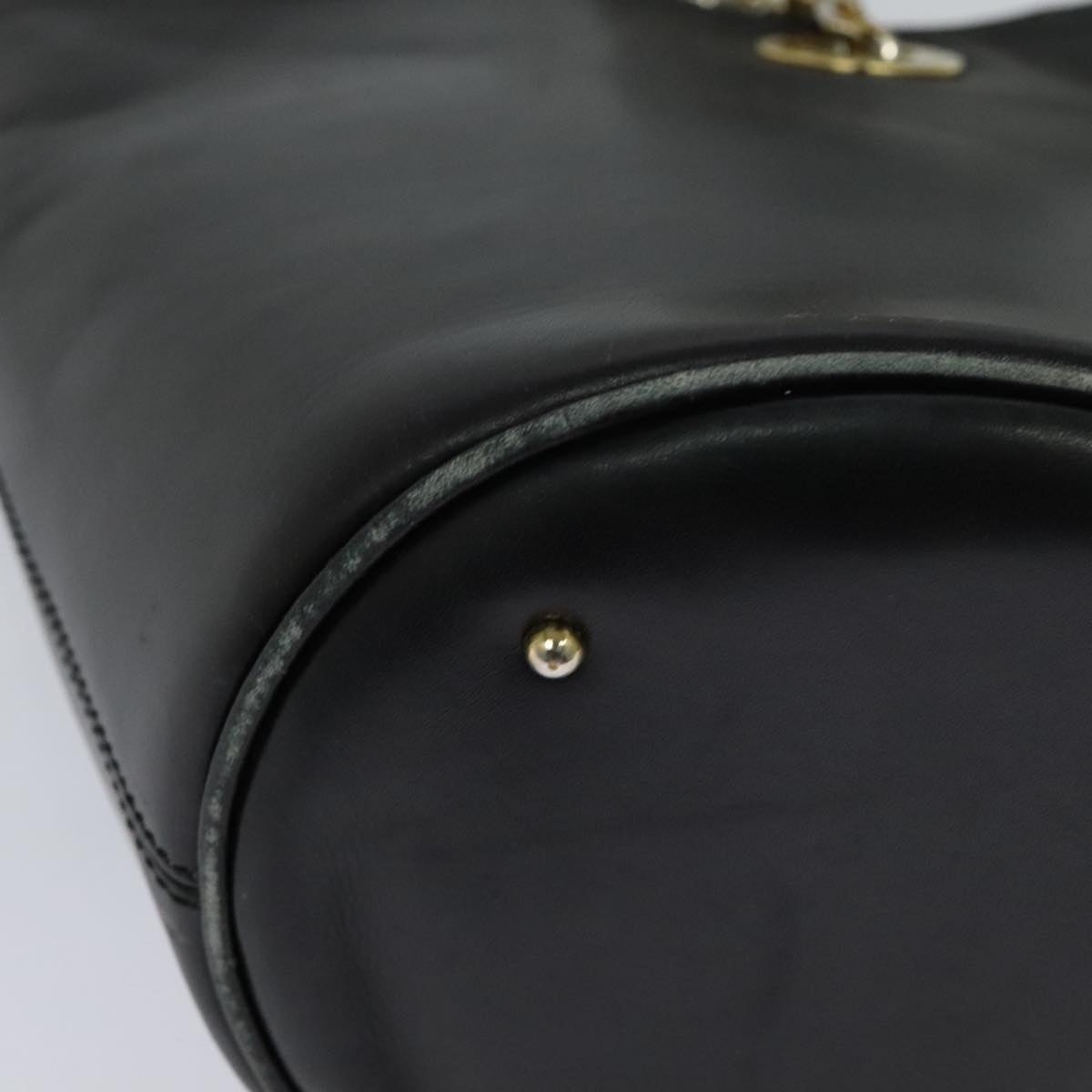 CELINE Chain Shoulder Bag Leather Black Gold - 16