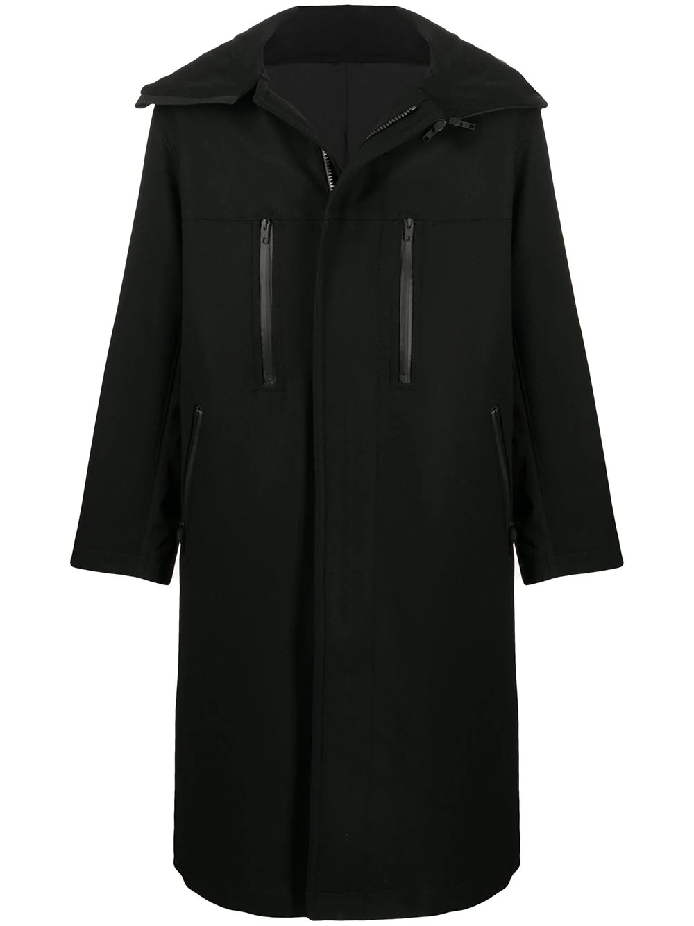 long-sleeve zip coat - 1