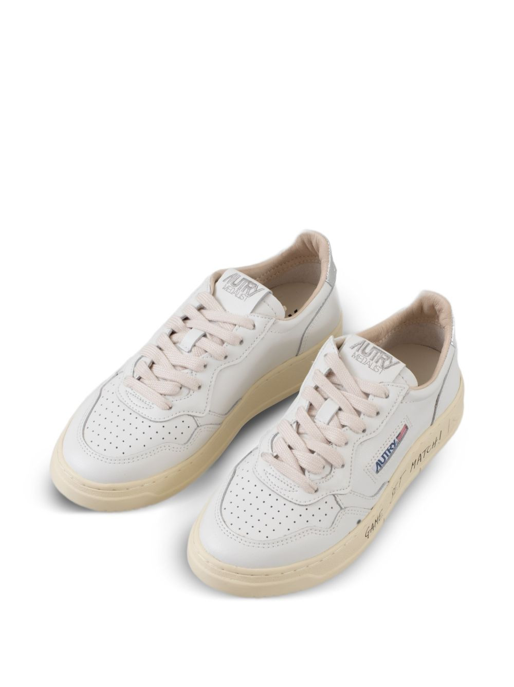 perforated leather sneakers - 3