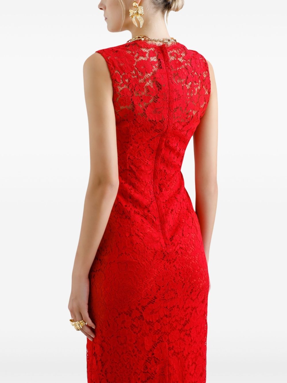 floral-lace midi dress - 6