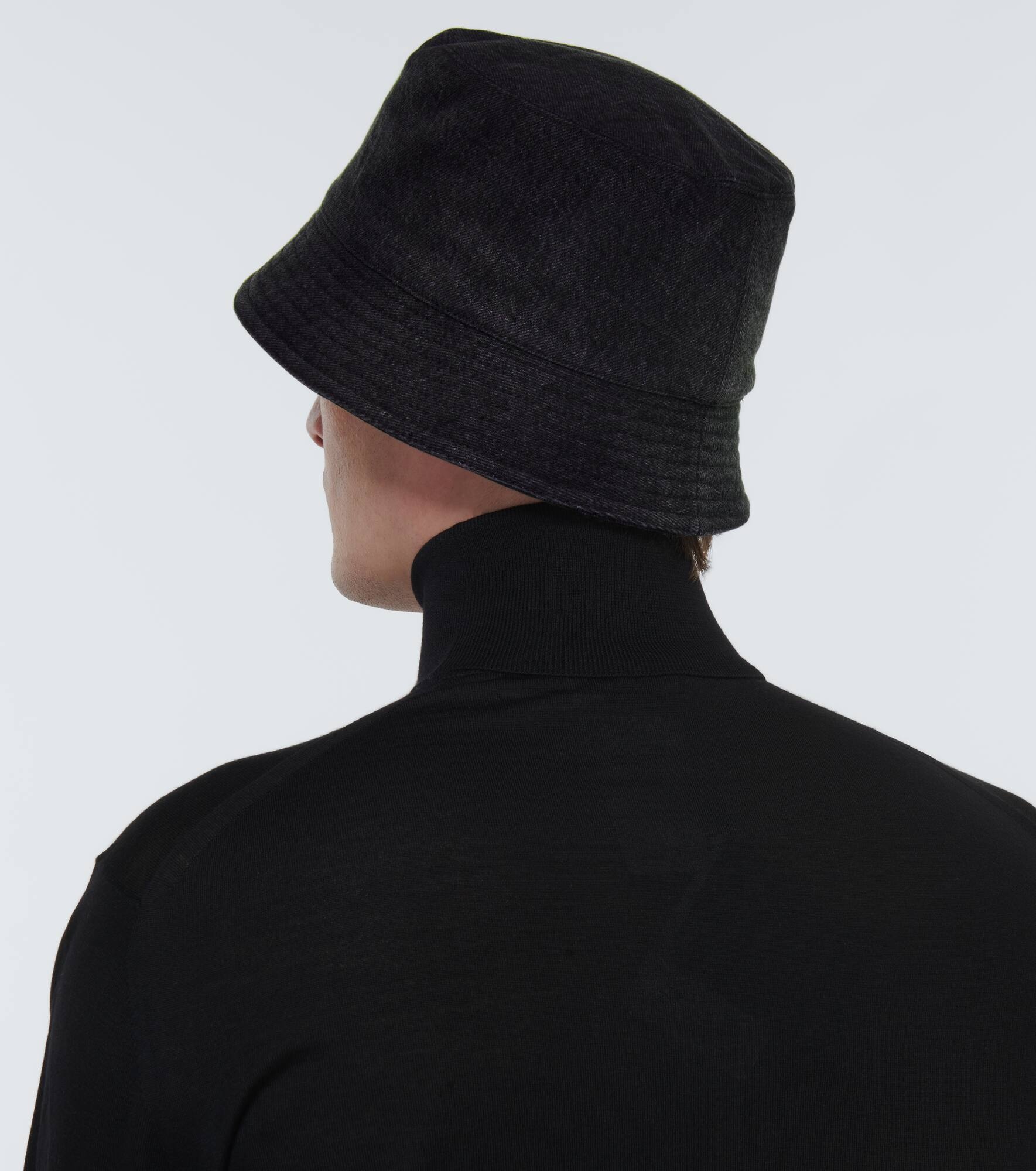 Logo plaque denim bucket hat - 3