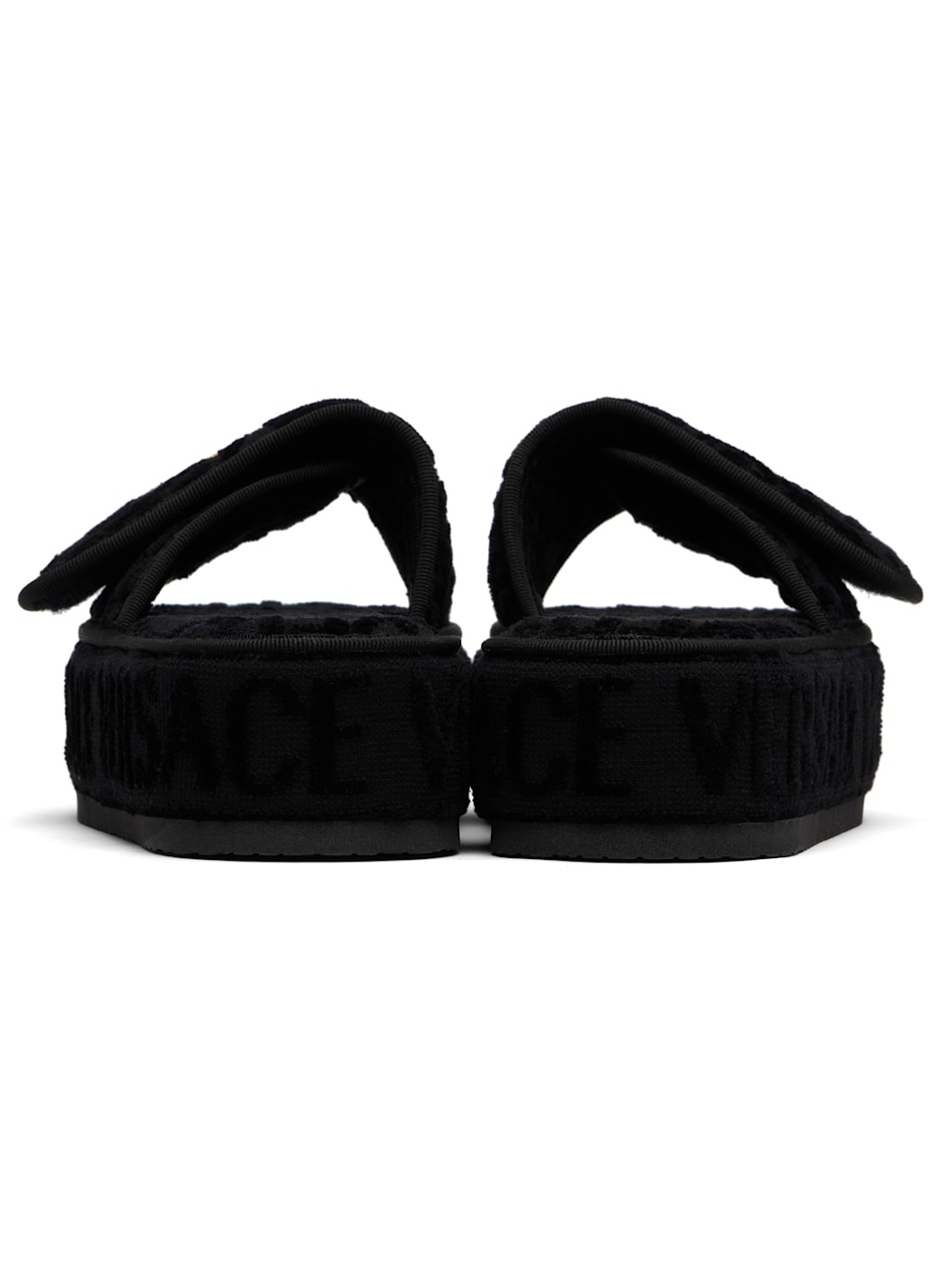 Black 'Versace Allover' Slippers - 2