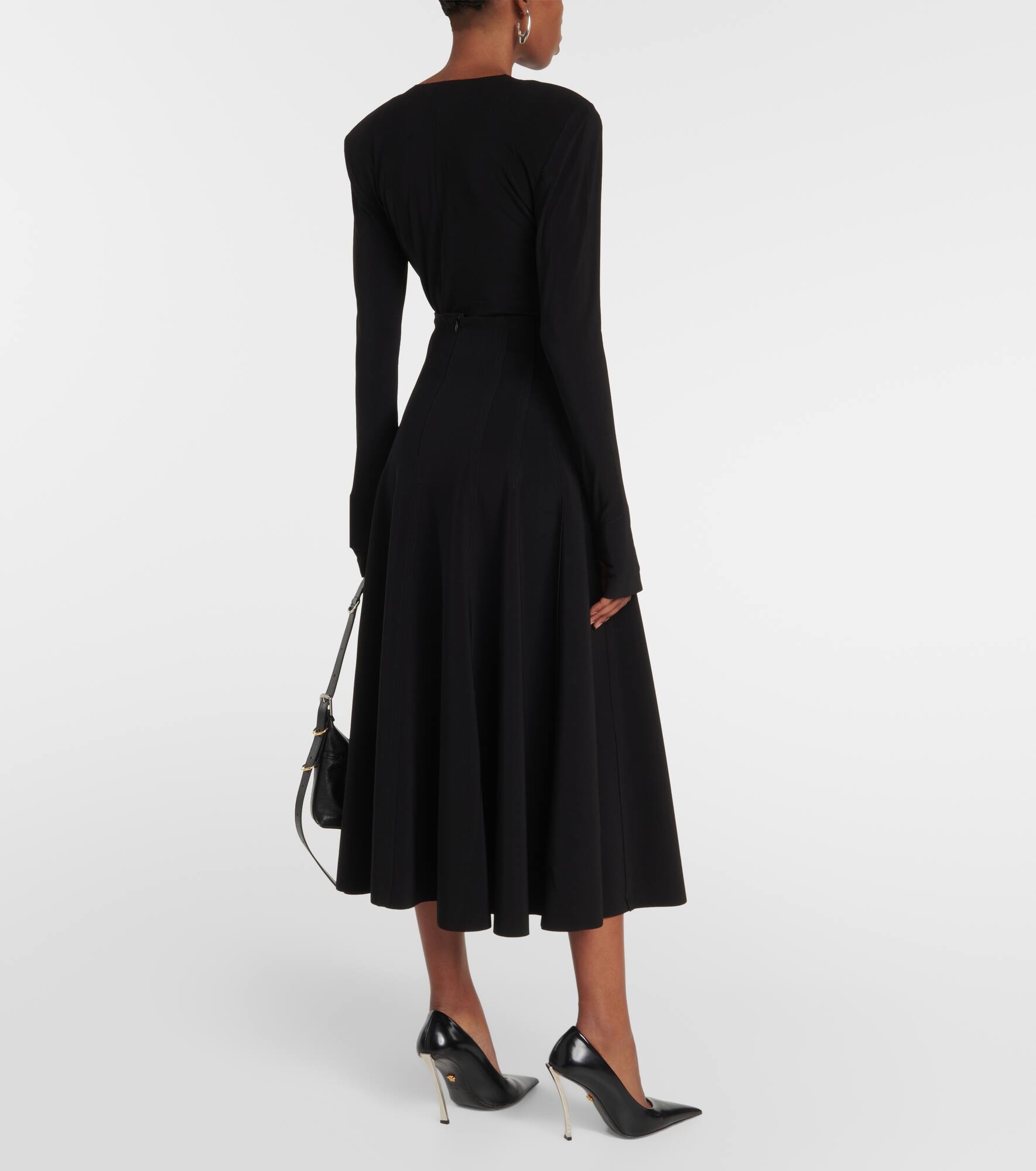 Grace high-rise jersey midi skirt - 3
